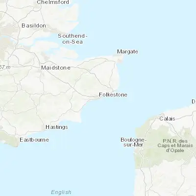 Map showing location of Folkestone (51.081690, 1.167340)