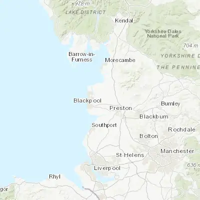 Map showing location of Fylde (53.833330, -2.916670)