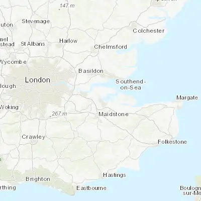 Map showing location of Gillingham (51.389140, 0.548630)