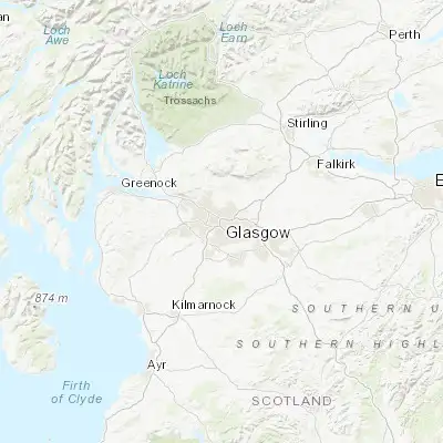 Map showing location of Glasgow (55.865150, -4.257630)