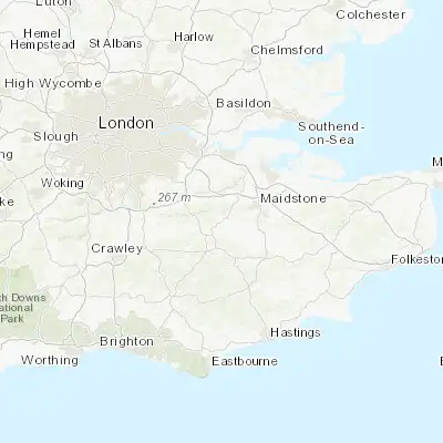 Map showing location of Hadlow (51.224170, 0.339140)