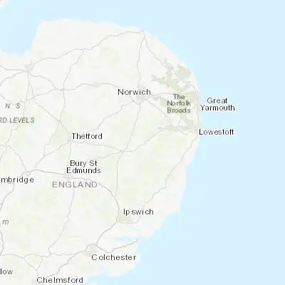 Map showing location of Harleston (52.403020, 1.296640)