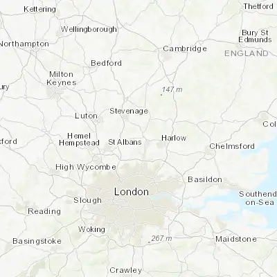 Map showing location of Hertford (51.795880, -0.078540)