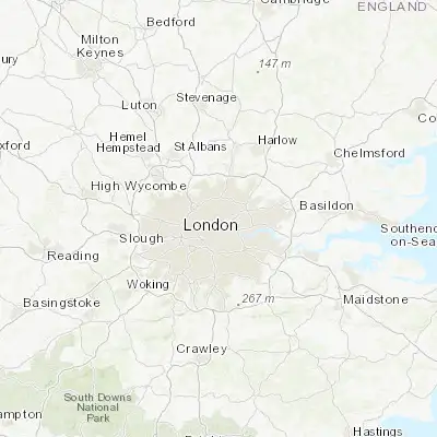 Map showing location of Highbury (51.550000, -0.100000)