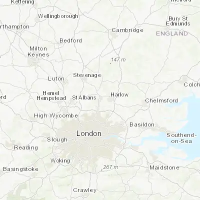 Map showing location of Hoddesdon (51.761480, -0.011440)