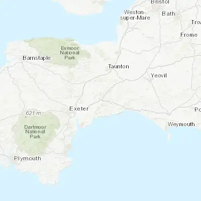 Map showing location of Honiton (50.799600, -3.188990)