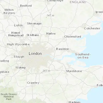 Map showing location of Hornchurch (51.556850, 0.216640)