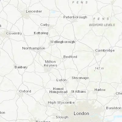 Map showing location of Kempston (52.115990, -0.500440)