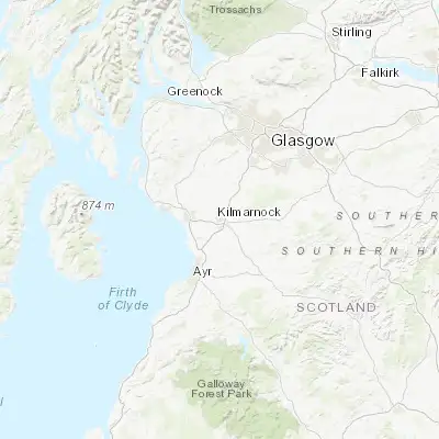 Map showing location of Kilmarnock (55.611710, -4.495810)