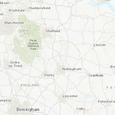 Map showing location of Kirkby in Ashfield (53.099820, -1.243790)