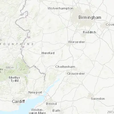 Map showing location of Ledbury (52.036390, -2.426350)