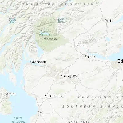 Map showing location of Lennoxtown (55.972630, -4.200010)