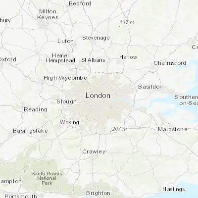 Map showing location of London (51.508530, -0.125740)