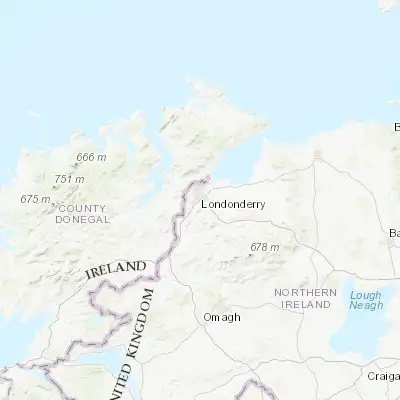 Map showing location of Londonderry County Borough (54.997210, -7.309170)