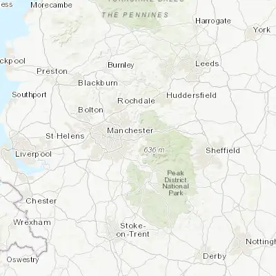 Map showing location of Longdendale (53.466670, -2.000000)