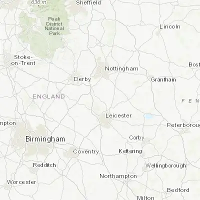 Map showing location of Loughborough (52.766670, -1.200000)