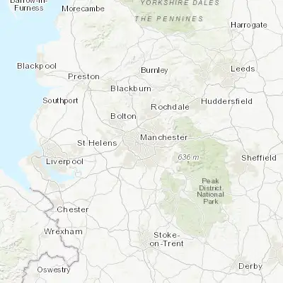 Map showing location of Manchester (53.480950, -2.237430)