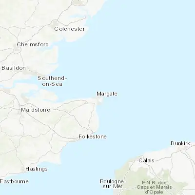 Map showing location of Margate (51.381320, 1.386170)