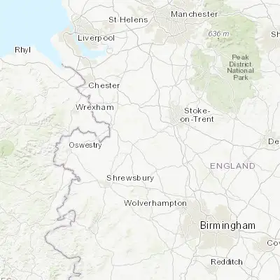 Map showing location of Market Drayton (52.905380, -2.490120)