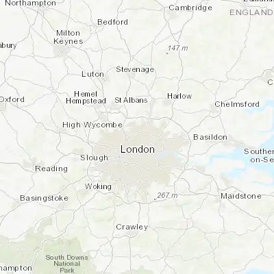 Map showing location of Muswell Hill (51.590540, -0.142120)