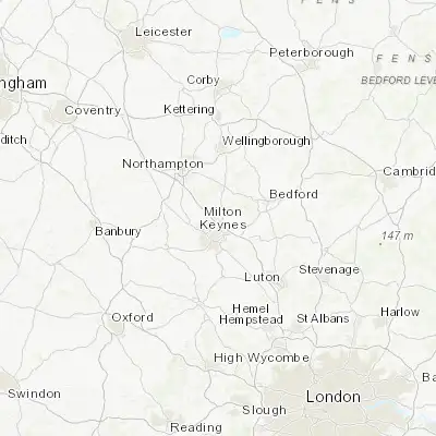 Map showing location of Newport Pagnell (52.087310, -0.722180)