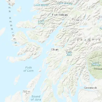 Map showing location of Oban (56.415350, -5.471840)
