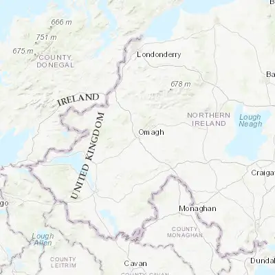 Map showing location of Omagh (54.600000, -7.300000)