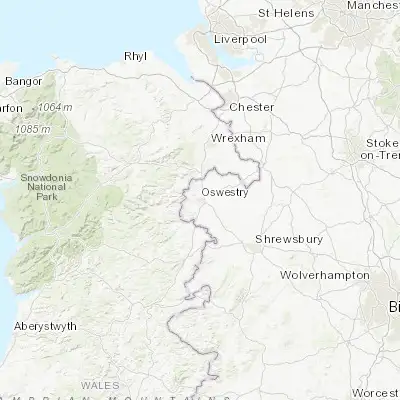 Map showing location of Oswestry (52.861950, -3.054970)