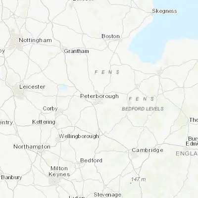 Map showing location of Peterborough (52.573640, -0.247770)