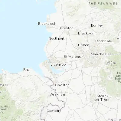 Map showing location of Prescot (53.429480, -2.800310)