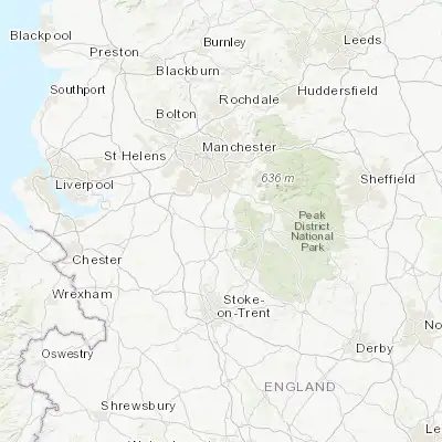 Map showing location of Prestbury (53.283330, -2.150000)