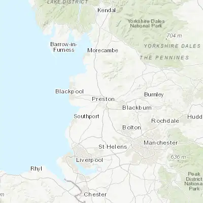 Map showing location of Preston (53.762820, -2.704520)