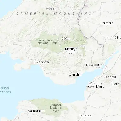 Map showing location of Rhondda (51.658960, -3.448850)