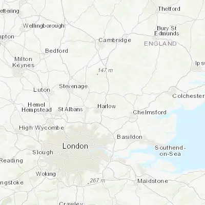 Map showing location of Sawbridgeworth (51.816670, 0.150000)