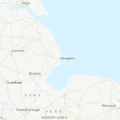 Map showing location of Skegness (53.143620, 0.336300)
