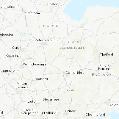 Map showing location of Somersham (52.383330, 0.000000)