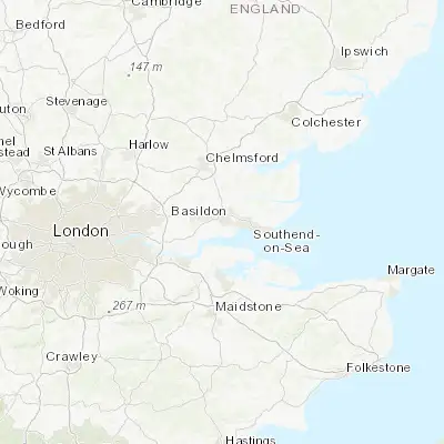 Map showing location of South Benfleet (51.552950, 0.559620)