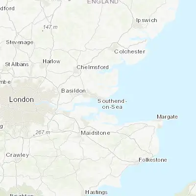 Map showing location of Southend-on-Sea (51.537820, 0.714330)