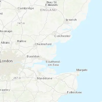 Map showing location of Southminster (51.662280, 0.829680)