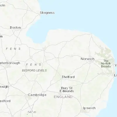 Map showing location of Swaffham (52.647700, 0.685700)