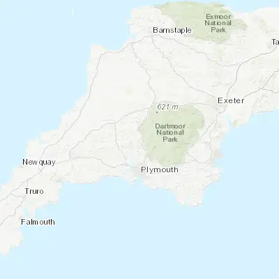 Map showing location of Tavistock (50.549440, -4.144180)