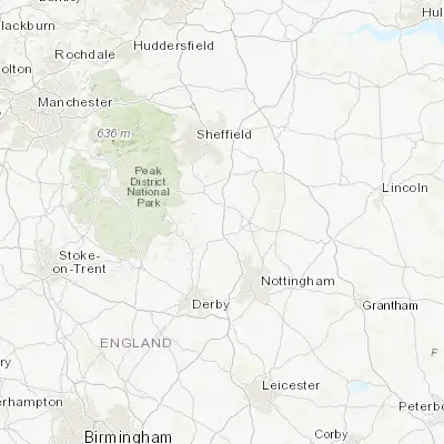 Map showing location of Tibshelf (53.144360, -1.340560)