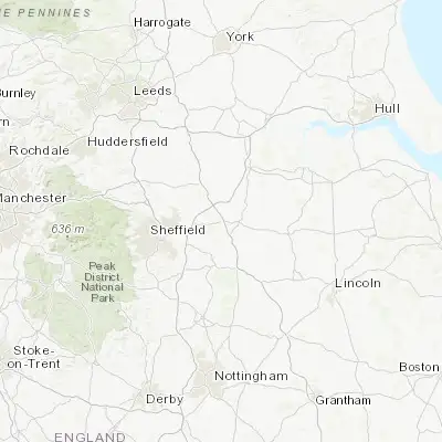 Map showing location of Tickhill (53.431940, -1.108590)