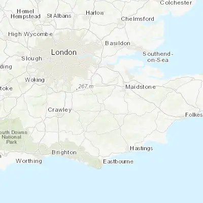 Map showing location of Tonbridge (51.195320, 0.273630)