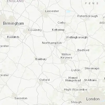 Map showing location of Towcester (52.133590, -0.990570)
