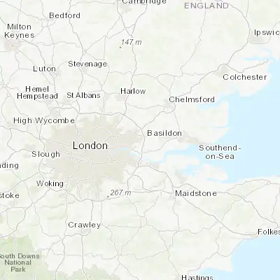 Map showing location of Upminster (51.555940, 0.255600)