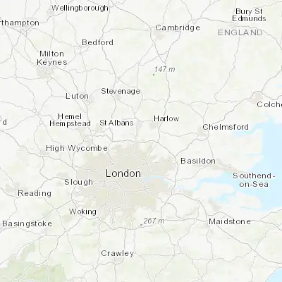Map showing location of Waltham Abbey (51.687000, -0.004210)