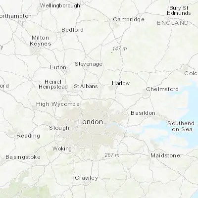 Map showing location of Waltham Cross (51.686020, -0.035750)