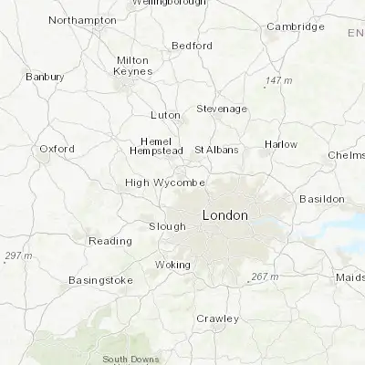Map showing location of Watford (51.655310, -0.396020)