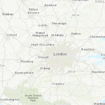 Map showing location of Wembley (51.552420, -0.296860)